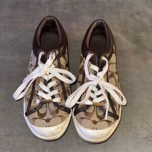 Coach Women’s Brown and Cream Sneakers EC Sz 7